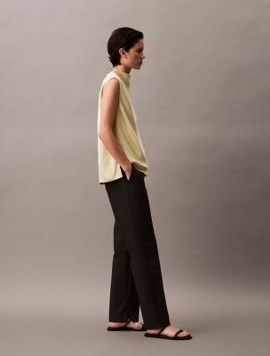Женские брюки Calvin Klein Refined Stretch Tapered Trouser, цвет: Чёрный — фото 3