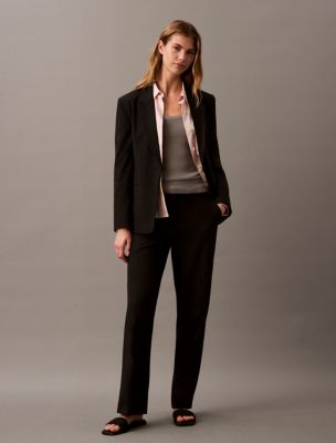 Refined Stretch Straight Trouser, Black
