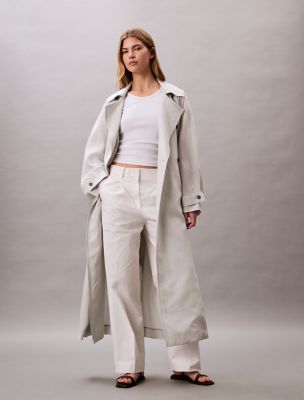 Cotton Stretch Pleated Chino Trouser, Snow White