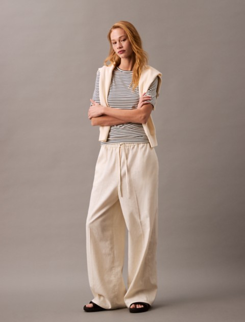 Женские брюки Calvin Klein Linen Cotton Drawstring Pants