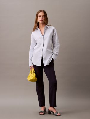 Ponte Cropped Straight Pants, Baritone Blue