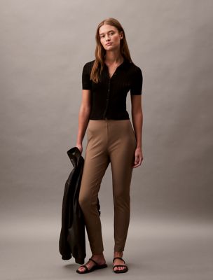 Ponte Skinny Fit Pants, Shitake