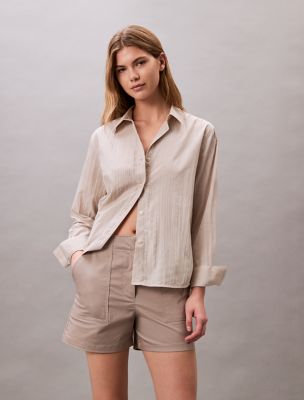 Женские шорты Calvin Klein Cotton Sateen Short, цвет: Atmosphere — фото 4