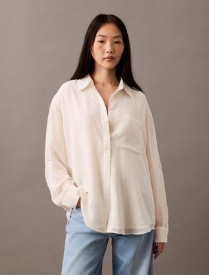 Utility Roll Sleeve Tunic, Chalk