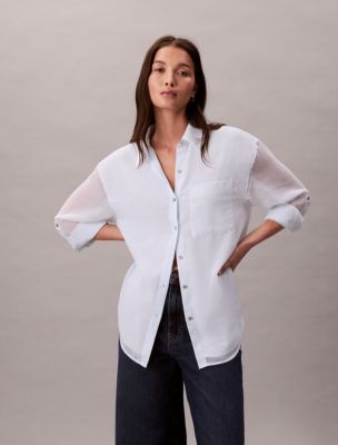 Utility Roll Sleeve Tunic, Ice Melt