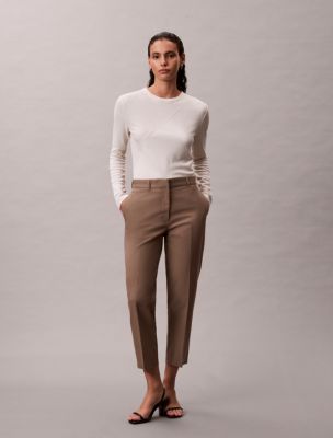 Cotton Stretch Straight Fit Chino Pants, Walnut
