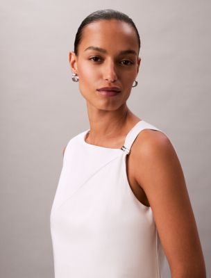 Женские топы Calvin Klein Cotton Asymmetric Drape Sleeveless Top — фото 2