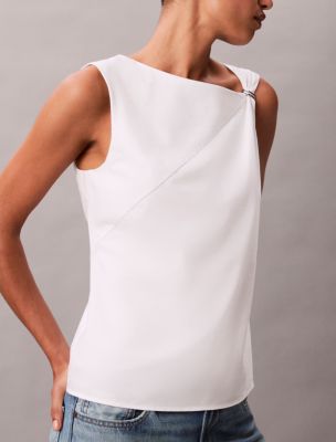 Женские топы Calvin Klein Cotton Asymmetric Drape Sleeveless Top — фото 5