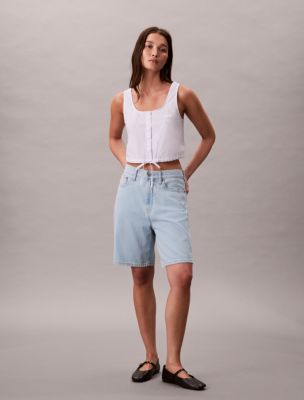 Женский топ Calvin Klein из поплина на пуговицах, цвет: Яркий белый — фото 4
