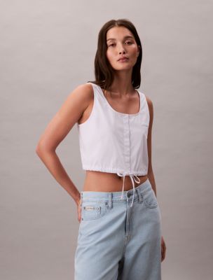 Poplin Button-Down Top, Brilliant White