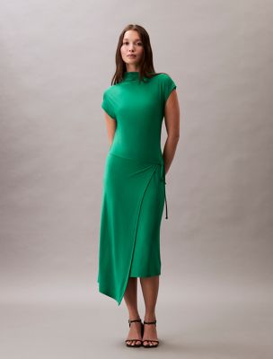 Wrap Midi Dress, Radiant Green