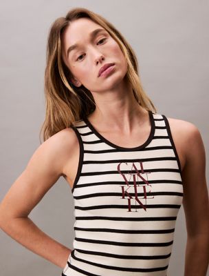 【 】Cotton Rib Logo Graphic Tank Dress 44C242G_0MB_main