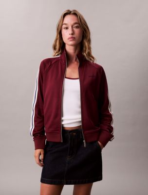 French Terry Track Jacket , Deep Rouge