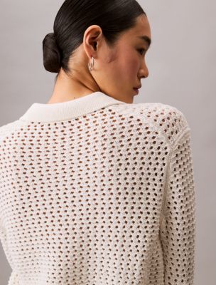Open Stitch Polo Sweater | Calvin Klein