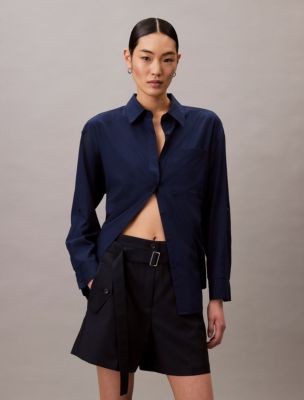 Wool Blend Herringbone Utility Shorts | Calvin Klein