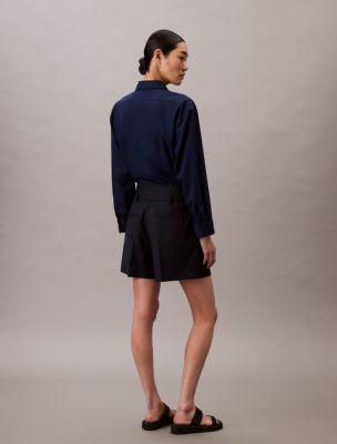 Wool Blend Herringbone Utility Shorts | Calvin Klein® USA