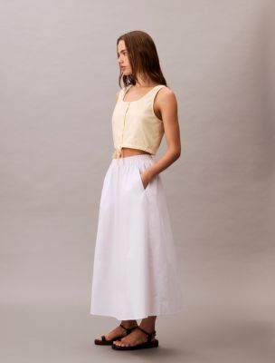 ★ ★ Poplin midi skirt T22F1WSC080WT2C1G ZW COLLECTION POPLIN MIDI SKIRT - Mid-blue | ZARA United States