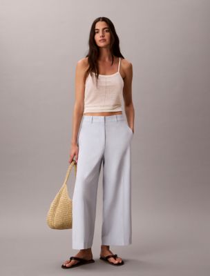 Wide Leg Cropped Chino Pant, Plein Air