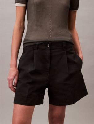 Cotton Stretch Twill Pleated Bermuda Shorts ショート パンツ Cotton Stretch Twill Pleated Bermuda Shorts | Calvin Klein