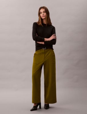 Cropped Utility Pants, Dark Leaves