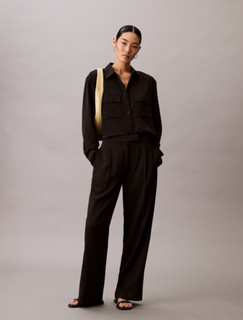 Женские рубашки Calvin Klein Relaxed Button-Down Utility Shirt