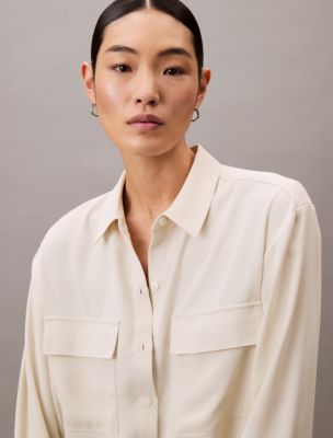 Relaxed Button-Down Utility Shirt | Calvin Klein