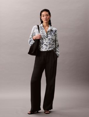 Женская рубашка Calvin Klein Printed Relaxed Utility Button-Down, цвет: Молочный — фото 2