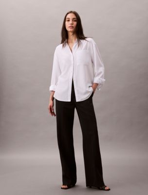 Tencel Roll Tab Classic Button-Down Shirt , Brilliant White