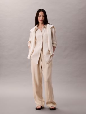 Женские рубашки Calvin Klein Double Gauze Roll Tab Shirt — фото 2
