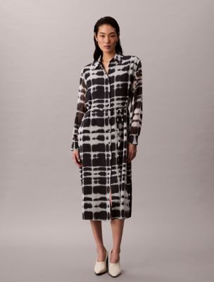 Printed Midi Shirt Dress, Tofu