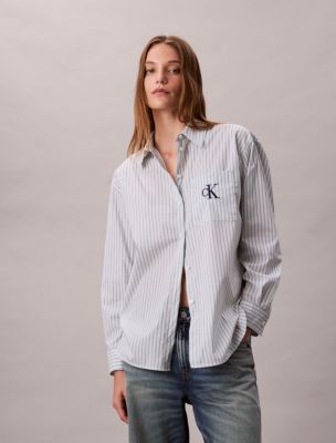 Yarn-Dyed Stripe Button-Down Shirt, Aqua Blue