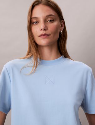 Emblem Logo Graphic Classic T-Shirt , Powder Blue