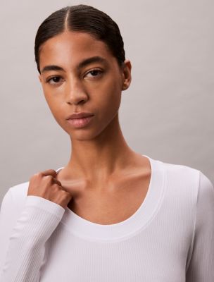 Женские футболки Calvin Klein Modal Stretch Rib Slim T-Shirt — фото 3