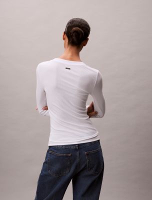 Женские футболки Calvin Klein Modal Stretch Rib Slim T-Shirt — фото 4