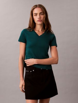 Liquid Cotton Relaxed V-Neck T-Shirt, Maya