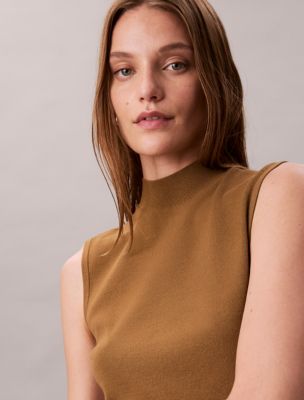 Женские топы Calvin Klein Sleeveless Mock Neck Top — фото 3