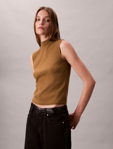 Женские топы Calvin Klein Sleeveless Mock Neck Top