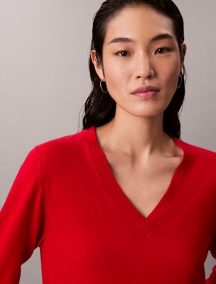 Женские свитеры Calvin Klein Merino Wool V-Neck Sweater — фото 2