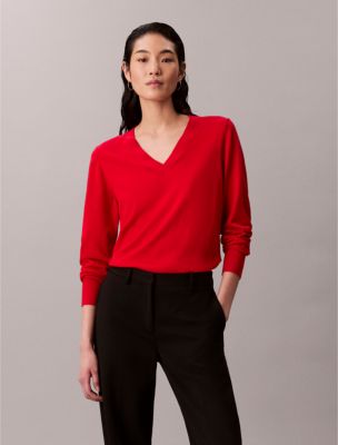 Женские свитеры Calvin Klein Merino Wool V-Neck Sweater — фото 4