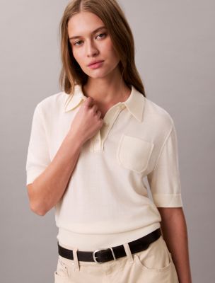Женские свитеры Calvin Klein Merino Wool Polo Sweater — фото 4