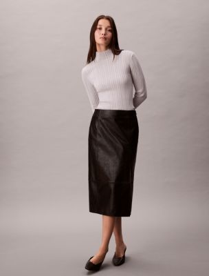 Viscose Blend Rib Mock Neck Sweater - thumbnail 4