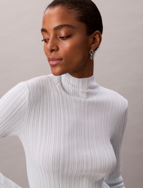 Женские свитеры Calvin Klein Viscose Blend Rib Mock Neck Sweater