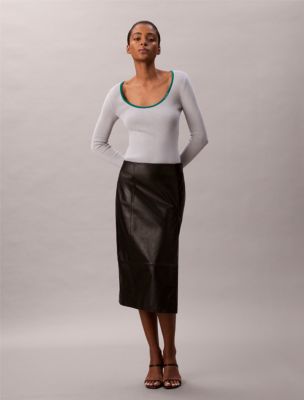 Женские свитеры Calvin Klein Cotton Blend Classic Scoopneck Sweater — фото 2