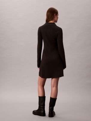 Женские платья Calvin Klein Cotton Rib V-Neck Polo Mini Dress — фото 3