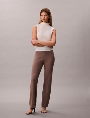 Tech Knit Slim Pants, Camel Heather
