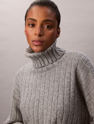 Wide Rib Relaxed Turtleneck Sweater | Calvin Klein