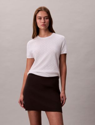 Tech Knit Mini Skirt, Black