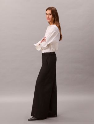 Женские брюки Calvin Klein Wool Gabardine Wide Leg Trouser — фото 3