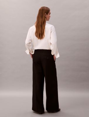Женские брюки Calvin Klein Wool Gabardine Wide Leg Trouser — фото 4