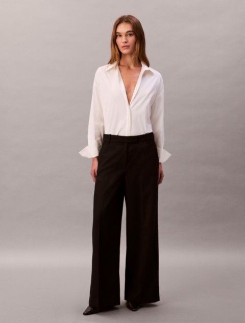Женские брюки Calvin Klein Wool Gabardine Wide Leg Trouser